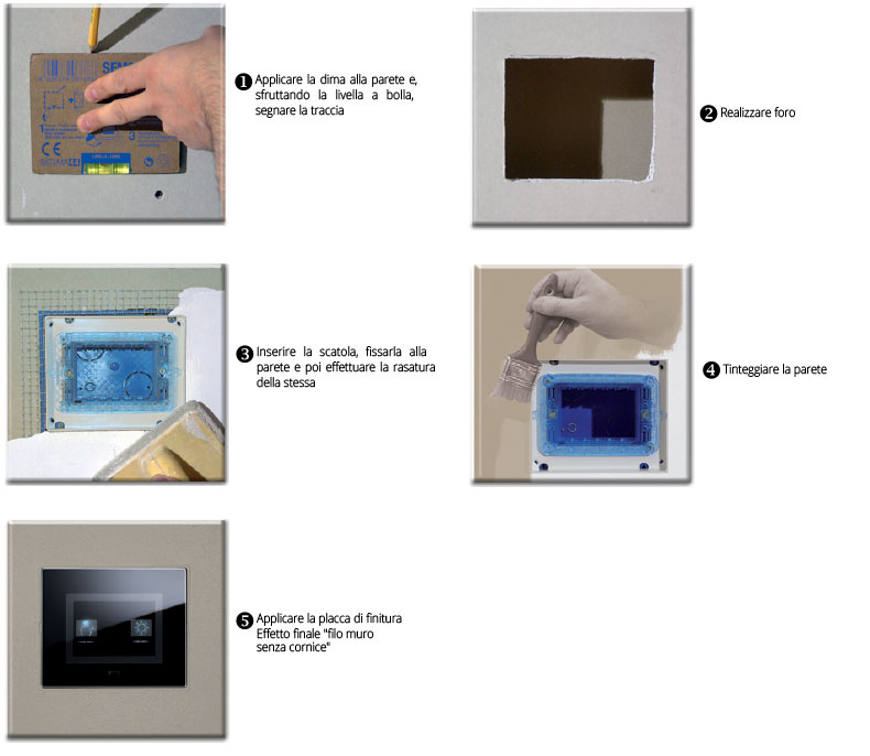 Soluzioni FILO-MURO con interruttori touch