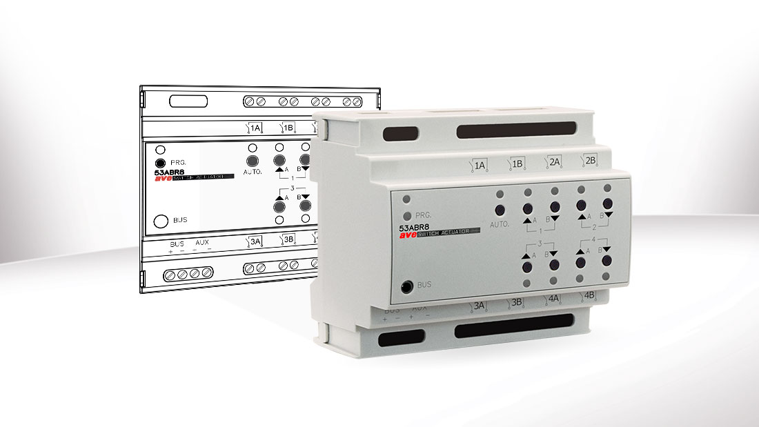 Attuatore domotico multifunzione AVEbus a 8 canali per luci e tapparelle