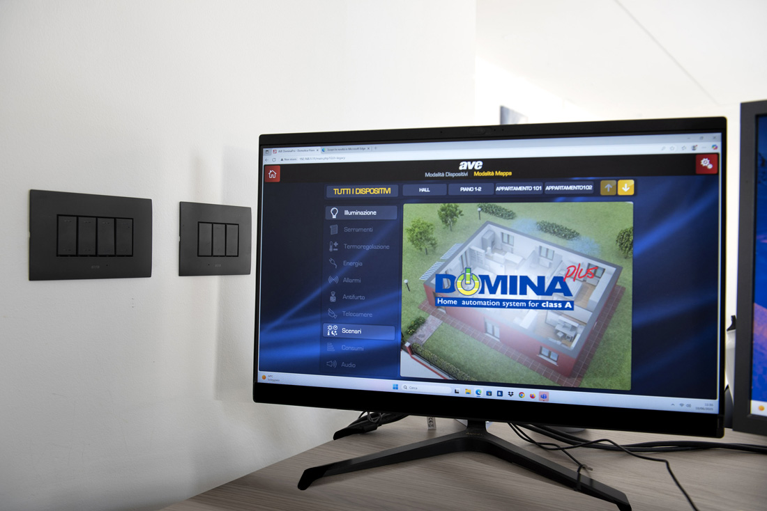 Monitor per supervisione centralizzata dell’impianto di domotica AVE