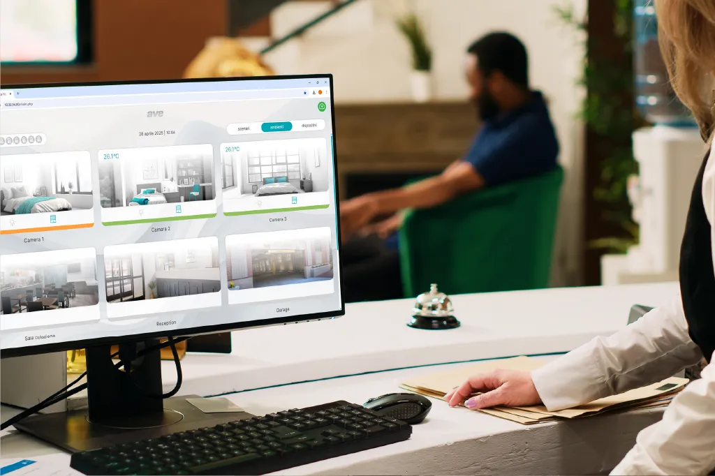 Monitoraggio dalla reception-AVE-Domotica-Hotel