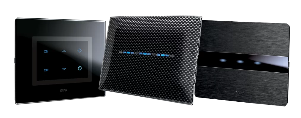 Interruttori nero opaco touch AVE Tekla