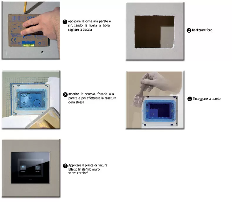 Installazione filomuro cartongesso touch