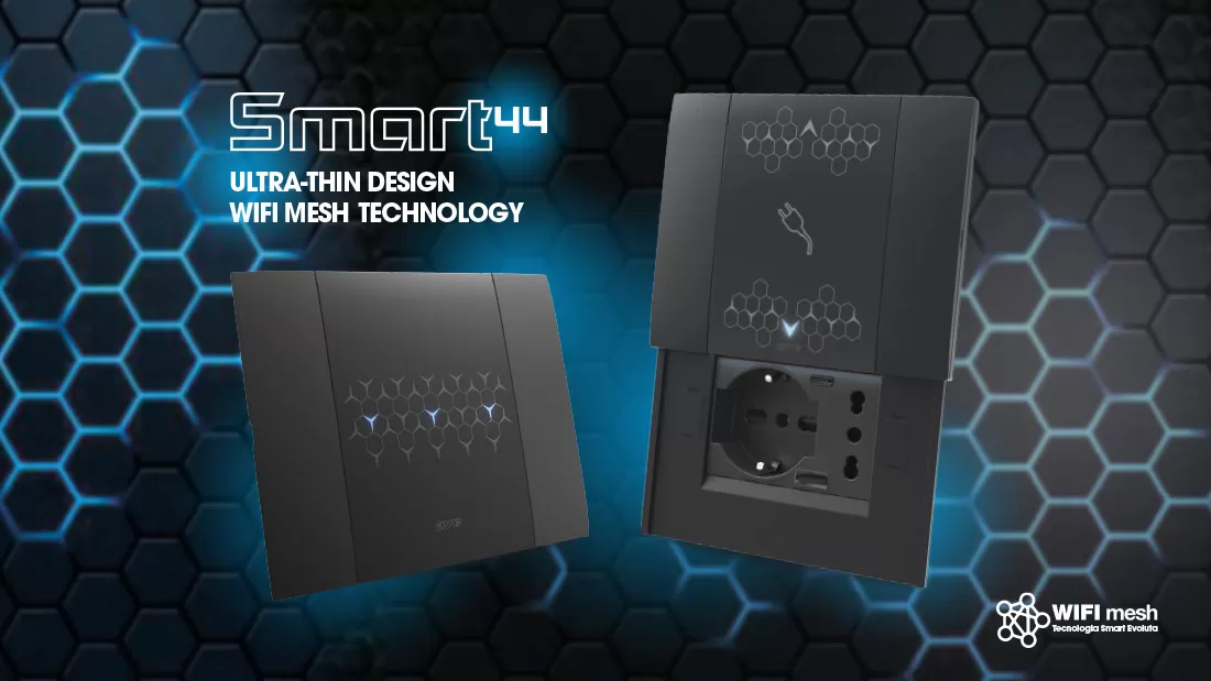 AVE Smart 44 connected wiring accessories series with Wi-Fi Mesh technology