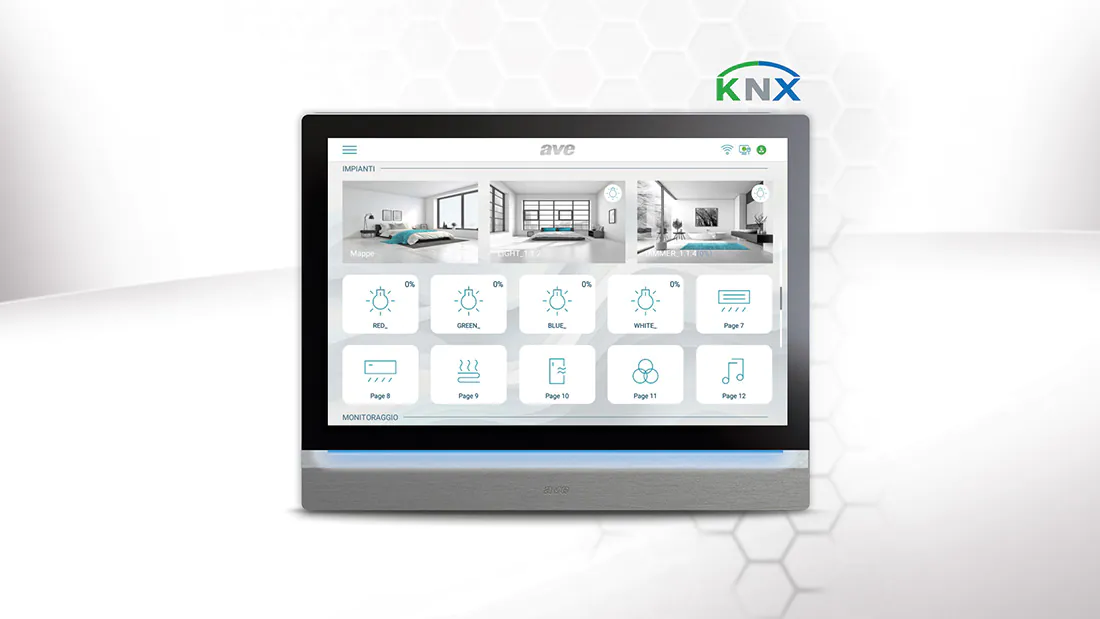 AVE 10" touch screen for KNX systems: the evolution of supervision