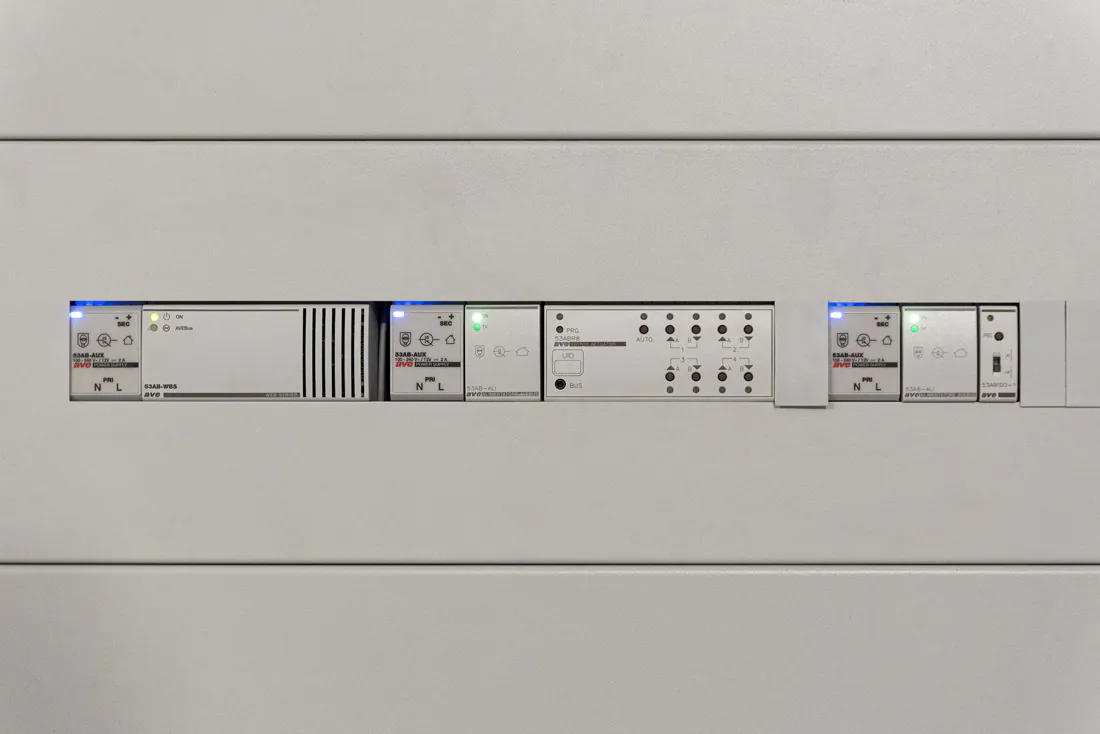 Dettaglio del quadro elettrico AVE domotica RSA